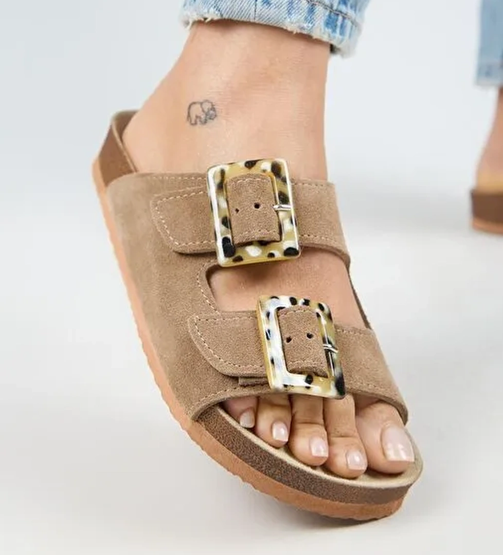 Manijero Vizon Kadın Süet Terlik MNJ.037.04 - Görsel 1