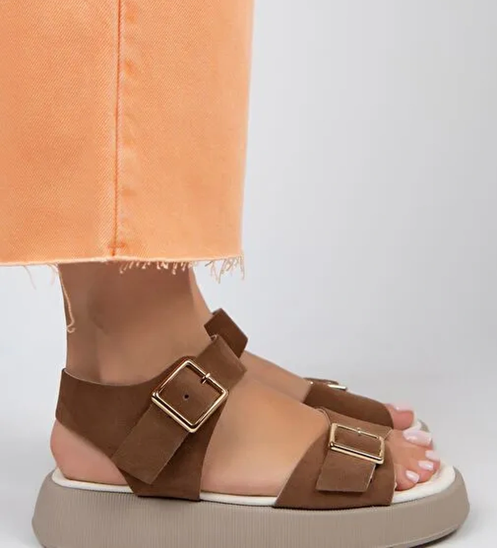 Manijero Taba Kadın Deri Sandalet MNJ.032.05 - Görsel 1