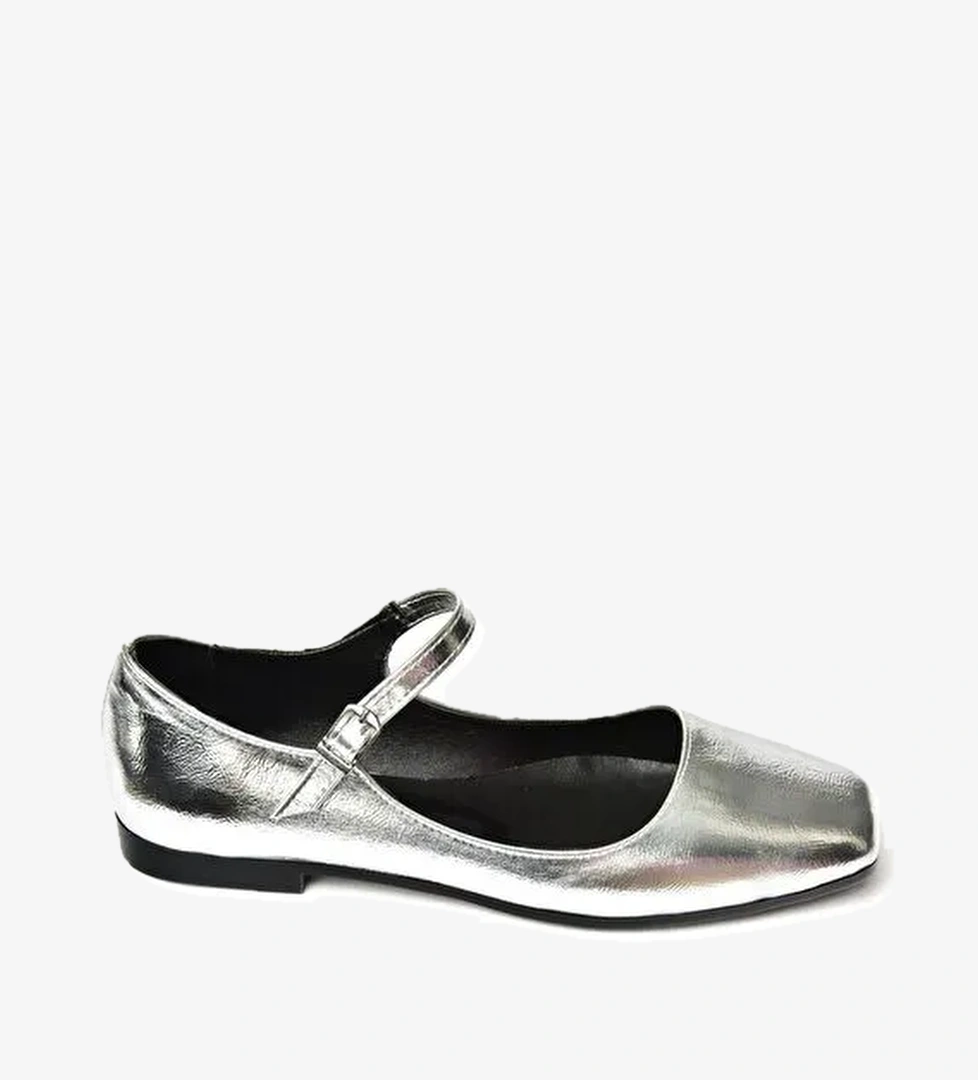 S726252508 Gümüş Rugan Kadın Babet - Görsel 1