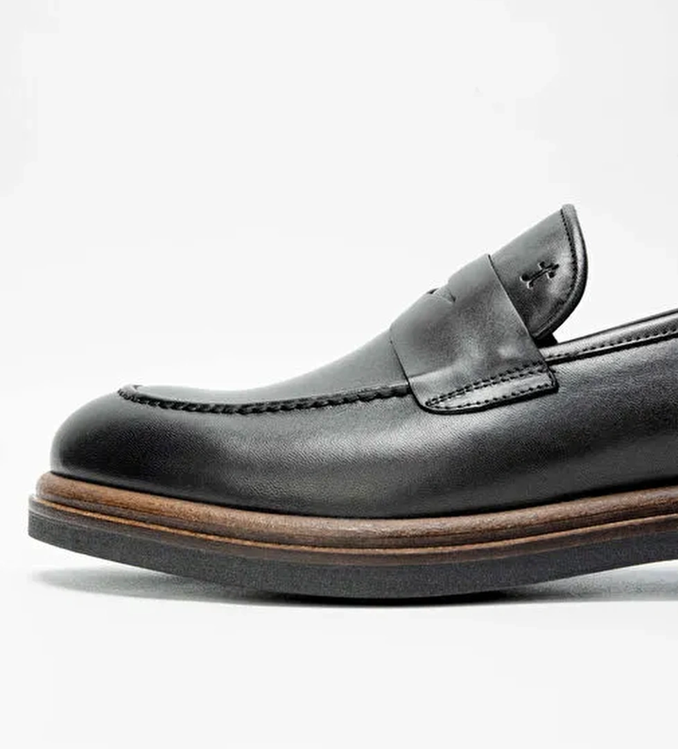 Tamer Tanca Siyah Erkek Deri Loafer 537 3258 ERK AYK SK23/24 - Görsel 1
