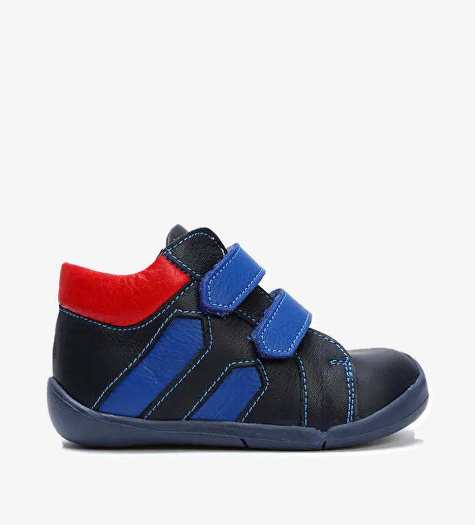 Kifidis Mavi-Kırmızı Erkek Çocuk Deri Günlük Ayakkabı 12KIP1AYKEC0001 - Görsel 1