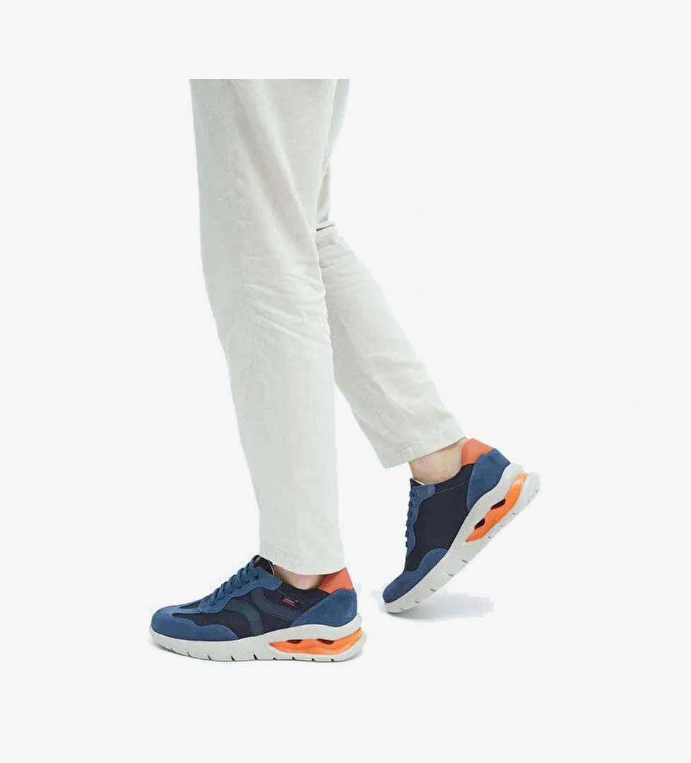 Callaghan Bej-Turuncu Erkek Deri Sneaker 618 45408 ERK AYK Y23 - Görsel 1