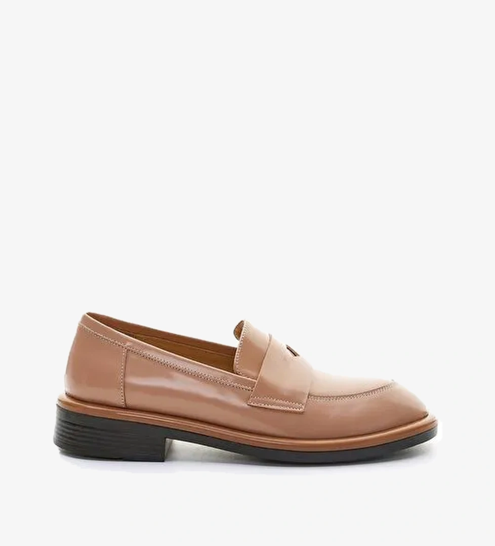 Valmenti Emma Kadın Bej Açma Hakiki Deri Loafer Ayakkabı - Görsel 1