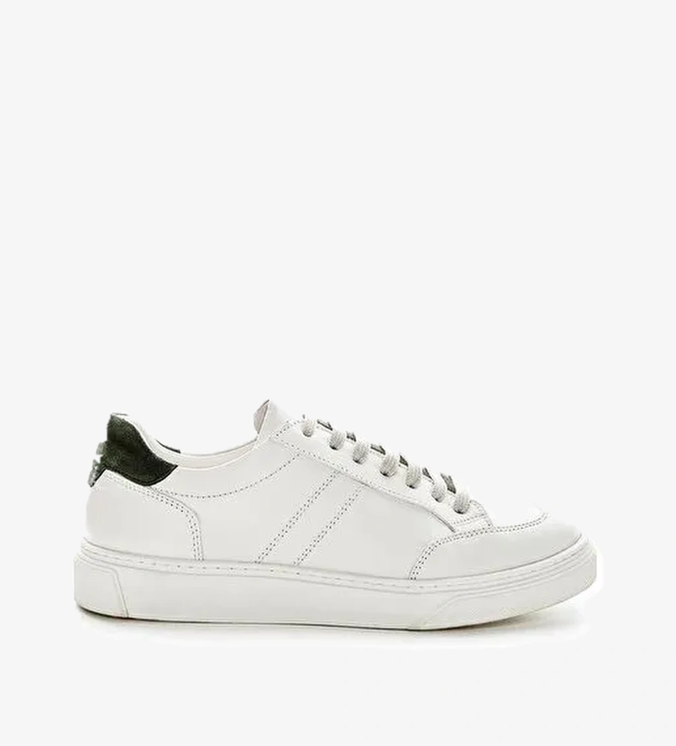 Valmenti Cinzia Kadın Beyaz\Yeşil Hakiki Deri Sneakers & Spor Ayakkabı - Görsel 1