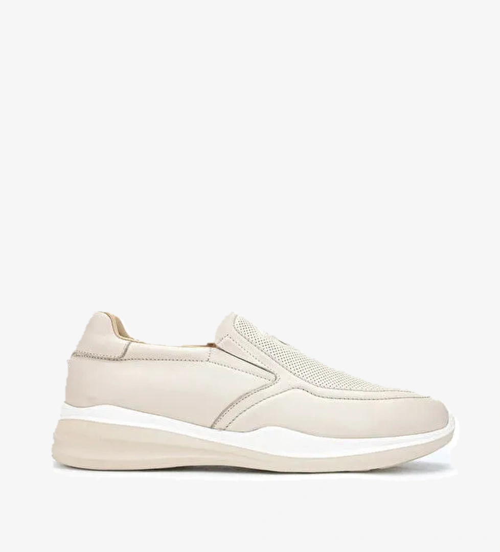 Tamer Tanca Erkek Hakiki Deri Bej Sneakers & Spor Ayakkabı - Görsel 1