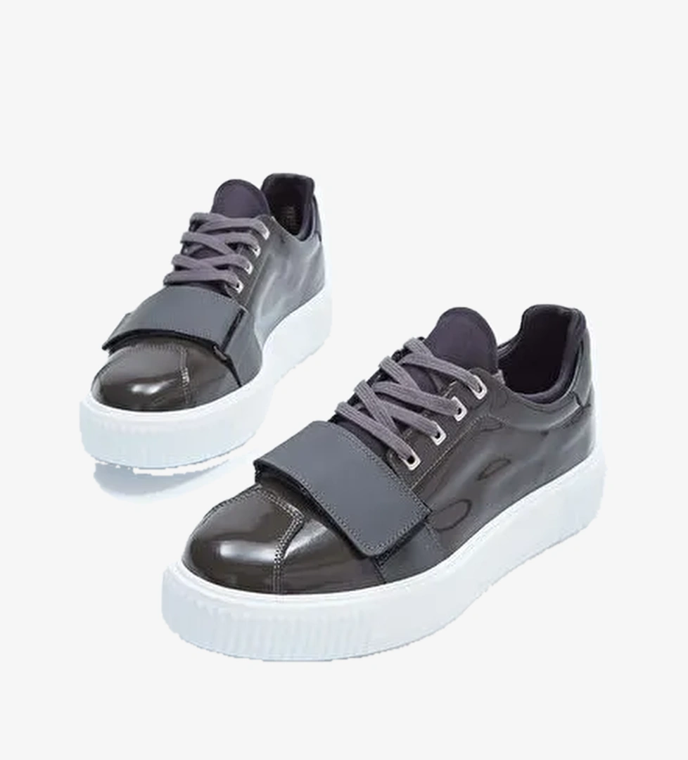 Tamer Tanca Erkek Hakiki Deri Gri Casual Ayakkabı - Görsel 1