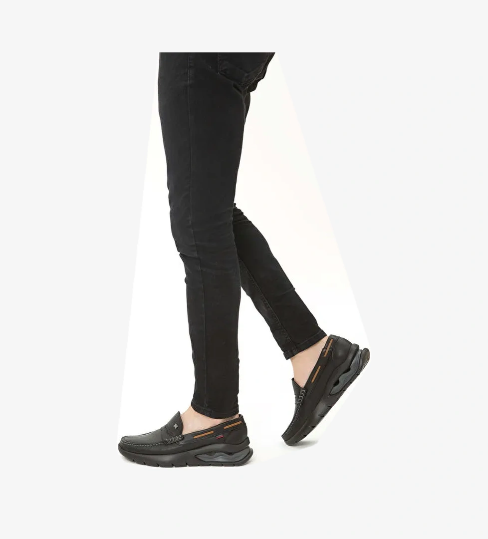 CALLAGHAN Erkek Hakiki Deri Siyah Casual Ayakkabı - Görsel 1