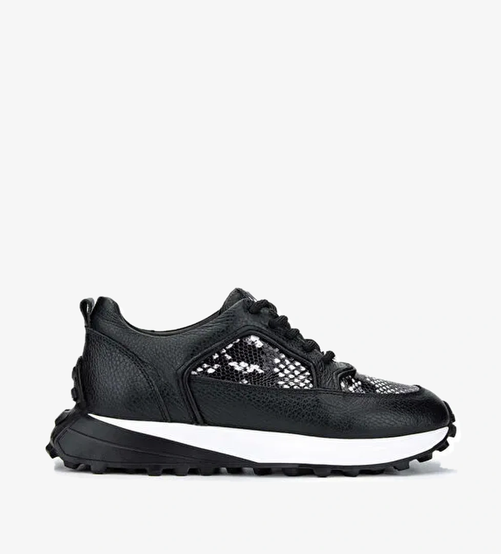 Tamer Tanca Kadın Hakiki Deri Siyah Sneakers & Spor Ayakkabı - Görsel 1