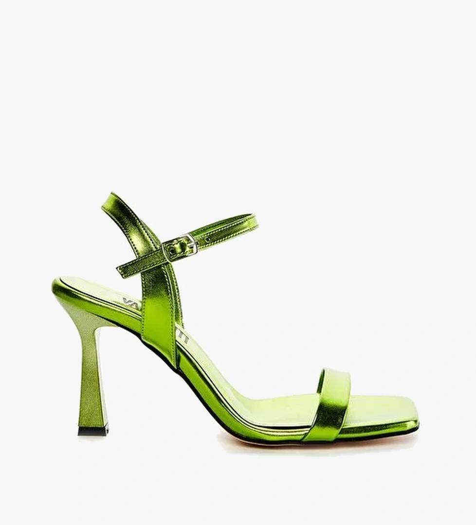 Valmenti Vivian Kadın Yeşil Metalik Suni Deri Topuklu Ayakkabı - Görsel 1