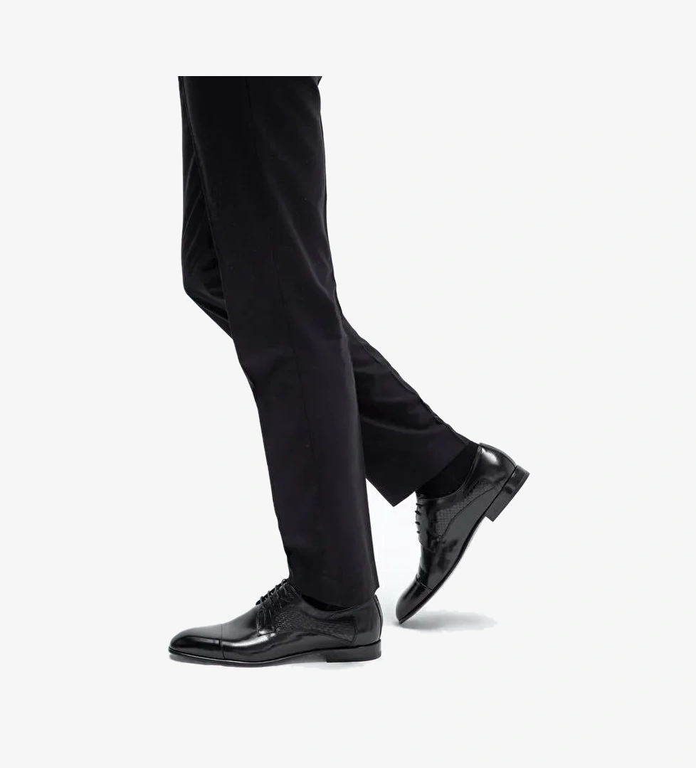 Tamer Tanca Erkek Hakiki Deri Siyah Klasik Ayakkabı - Görsel 1