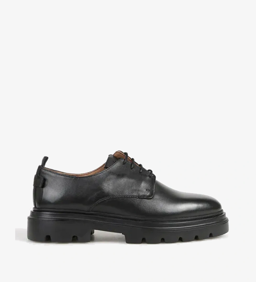 Fabrika Siyah Erkek Deri Klasik Ayakkabı WOLF-HAMZAH - Görsel 1