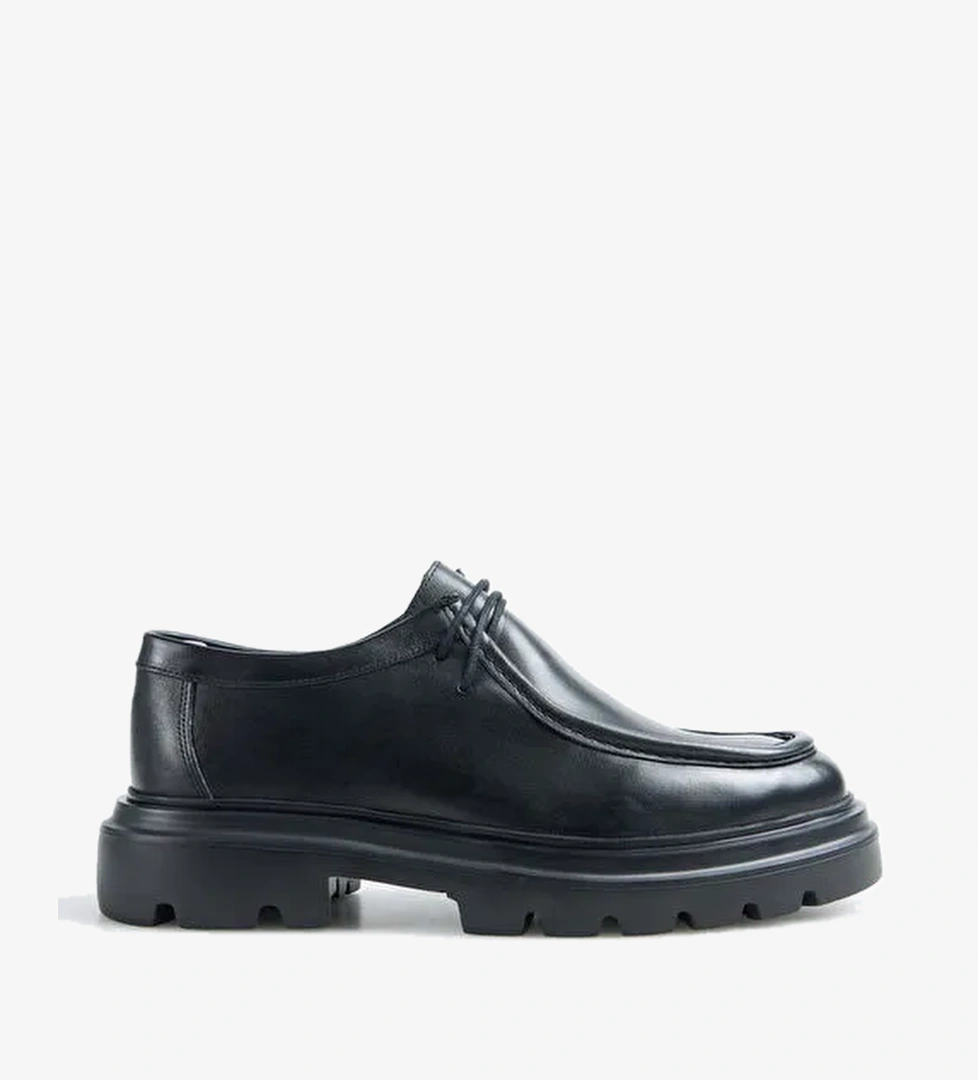 Fabrika Siyah Erkek Deri Klasik Ayakkabı WOLF-DAMION