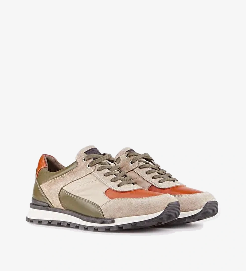 Hakiki Deri Haki Bağcıklı Erkek Spor Ayakkabı - Görsel 1