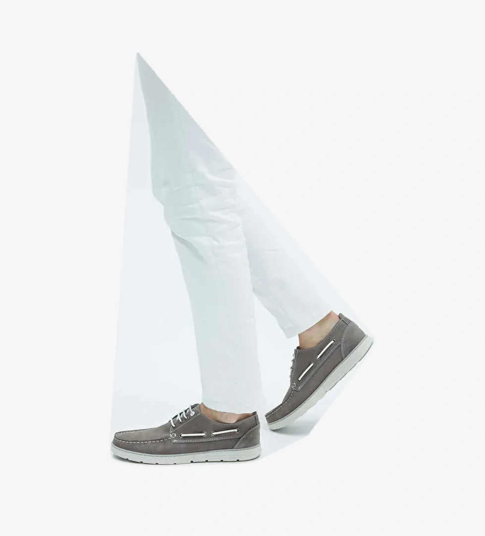 Tamer Tanca Erkek Hakiki Deri Gri Casual Ayakkabı - Görsel 1