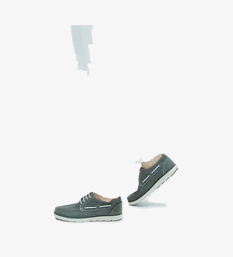 Tamer Tanca Erkek Hakiki Deri Yeşil Casual Ayakkabı - Görsel 1