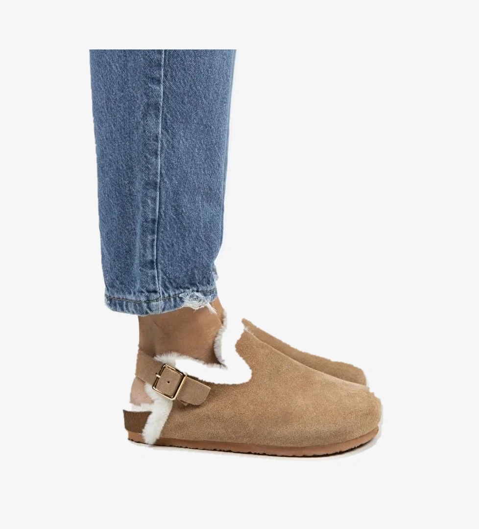 Manijero Kum Kadın Süet - Kürk Sandalet MNJ.100.10 - Görsel 1