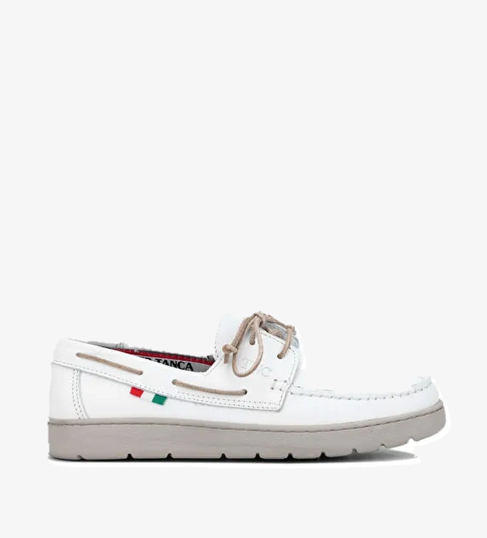 Tamer Tanca Erkek Hakiki Deri Beyaz Casual Ayakkabı - Görsel 1