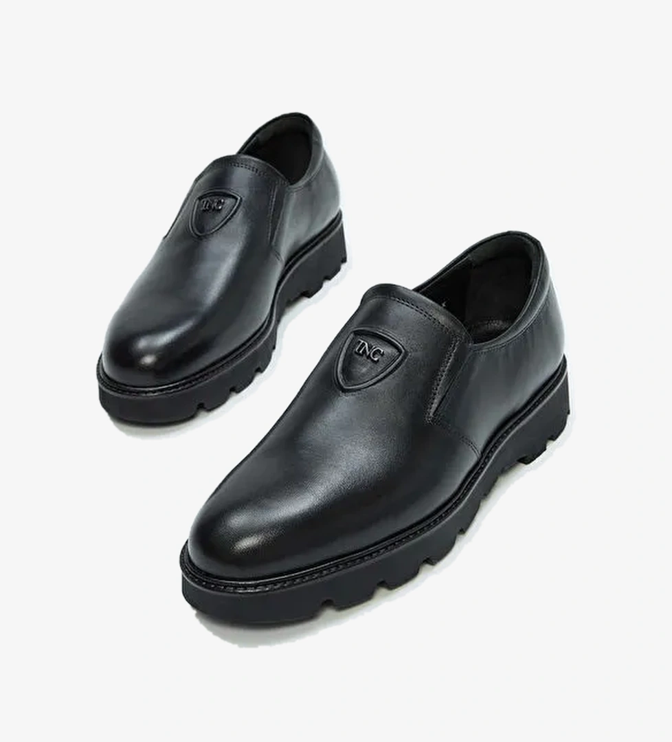 Tamer Tanca Erkek Hakiki Deri Siyah Deri Casual Ayakkabı - Görsel 1