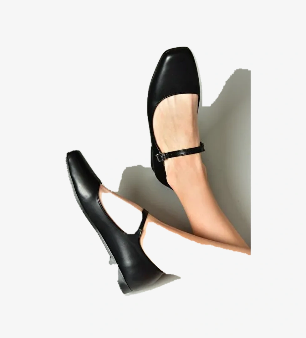 Fox Shoes Siyah Kadın Babet 12275 - Görsel 1