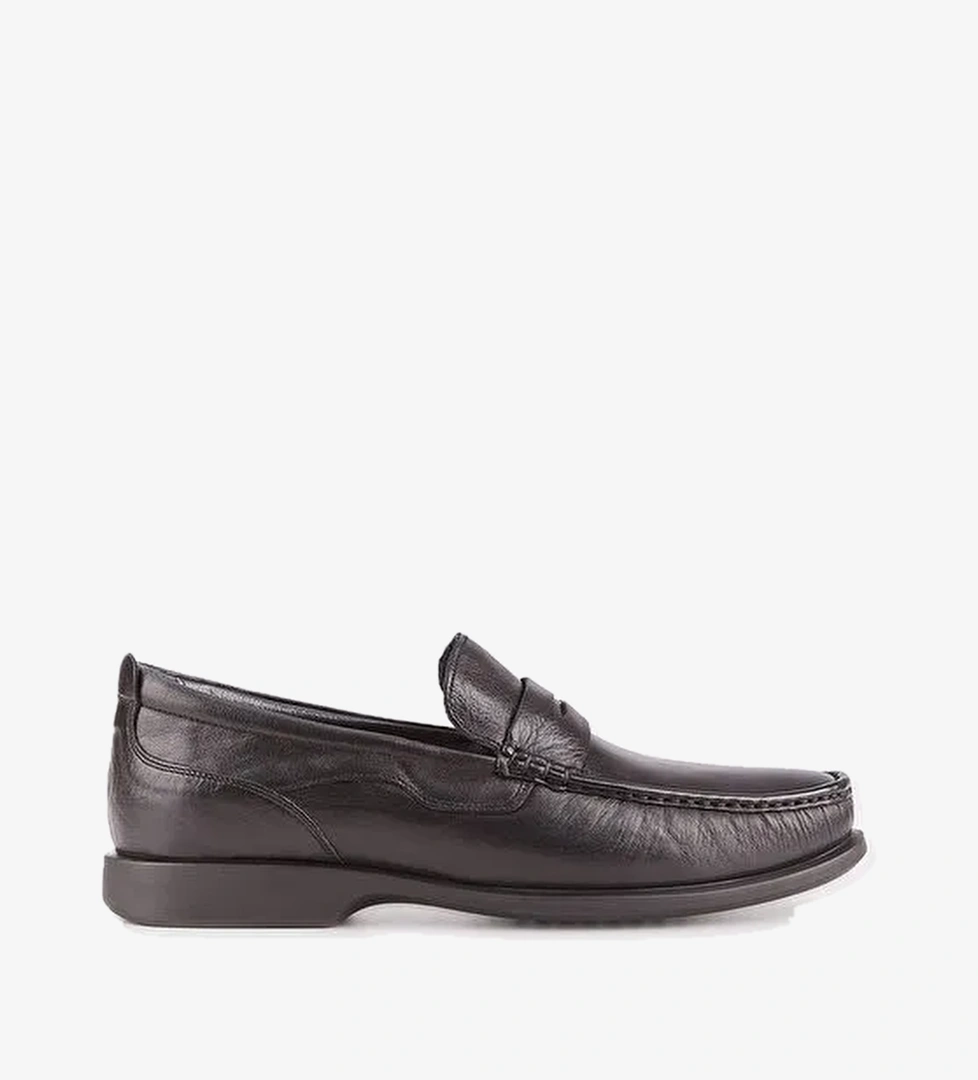 Hakiki Deri Özel Tasarımlı Siyah Erkek Günlük Ayakkabı - Görsel 1