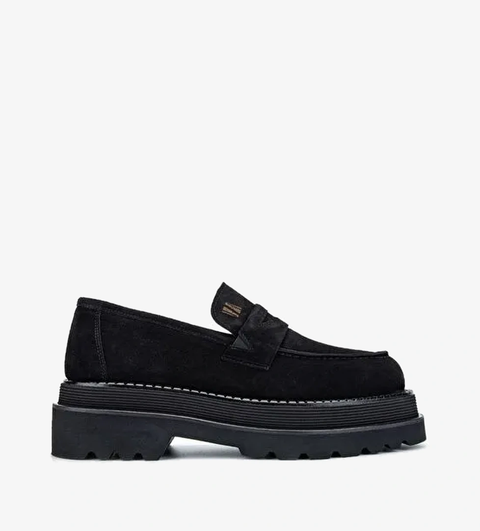 Valmenti EVA Erkek Siyah Süet Hakiki Deri Loafer Ayakkabı - Görsel 1