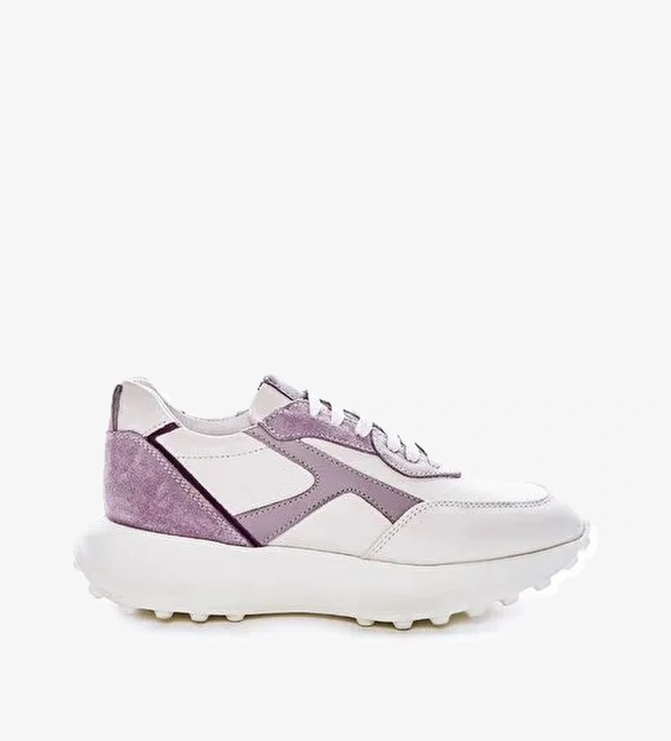 Valmenti Lila-Beyaz Kadın Deri Sneaker 957 39180 BN AYK Y23 - Görsel 1