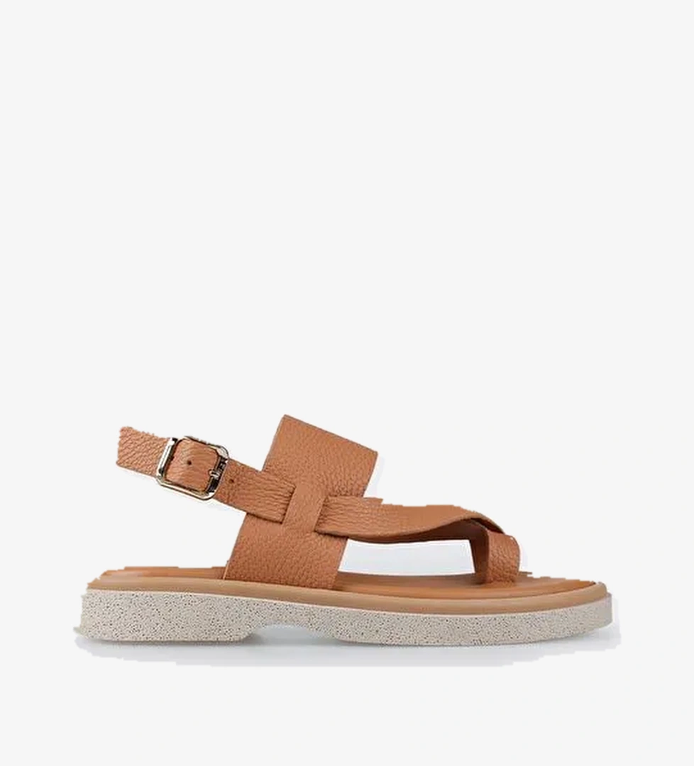 Taba Deri Kadın Spor Sandalet - Görsel 1