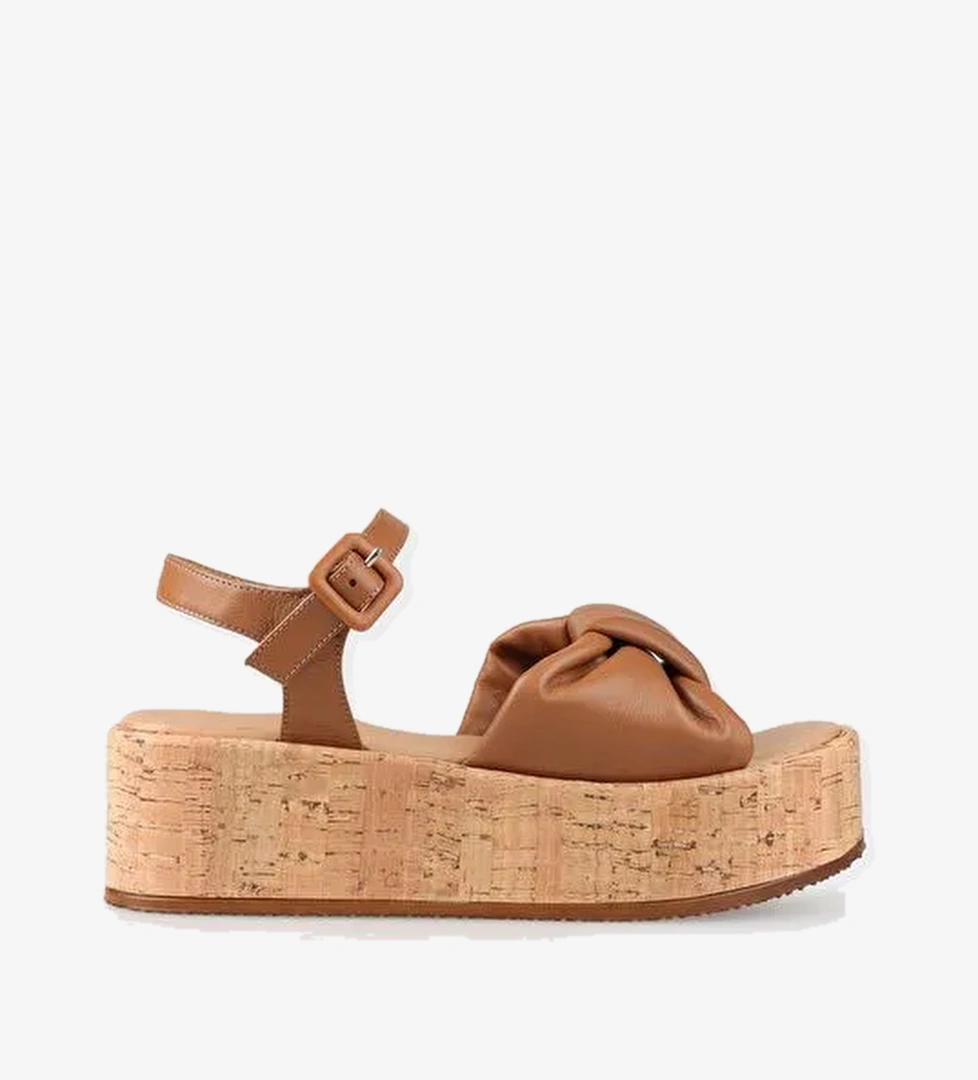 Taba Deri Kadın Sandalet - Görsel 1