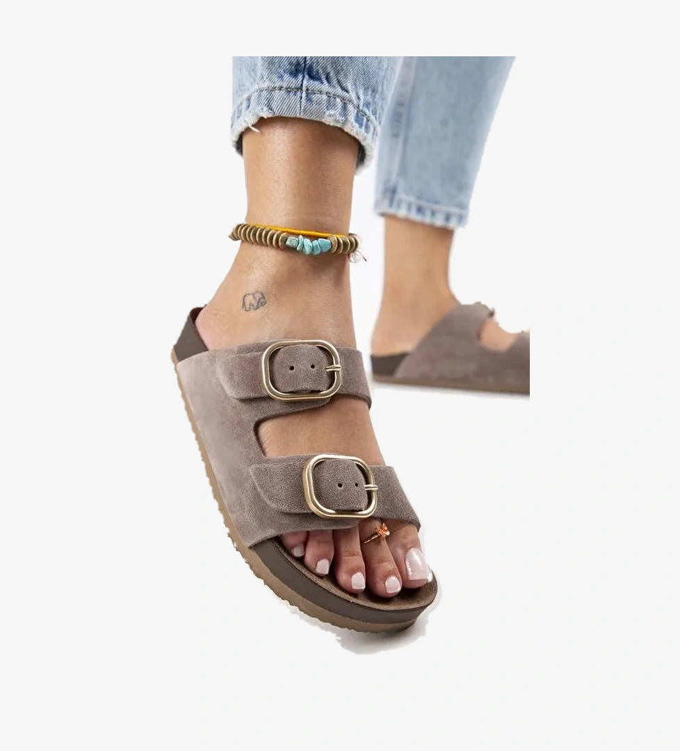 Manijero Vizon Kadın Süet Terlik MNJ.127.02 - Görsel 1