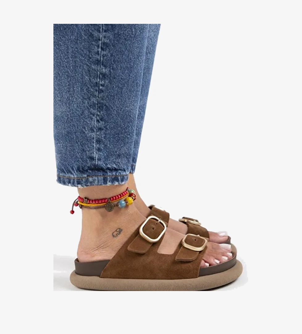 Manijero Taba Kadın Süet Terlik MNJ.129.03 - Görsel 1