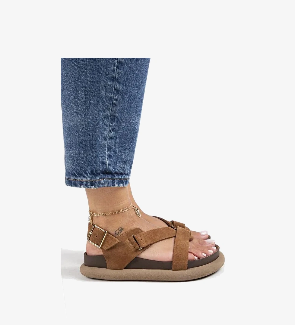 Manijero Taba Kadın Deri Sandalet MNJ.133.03 - Görsel 1