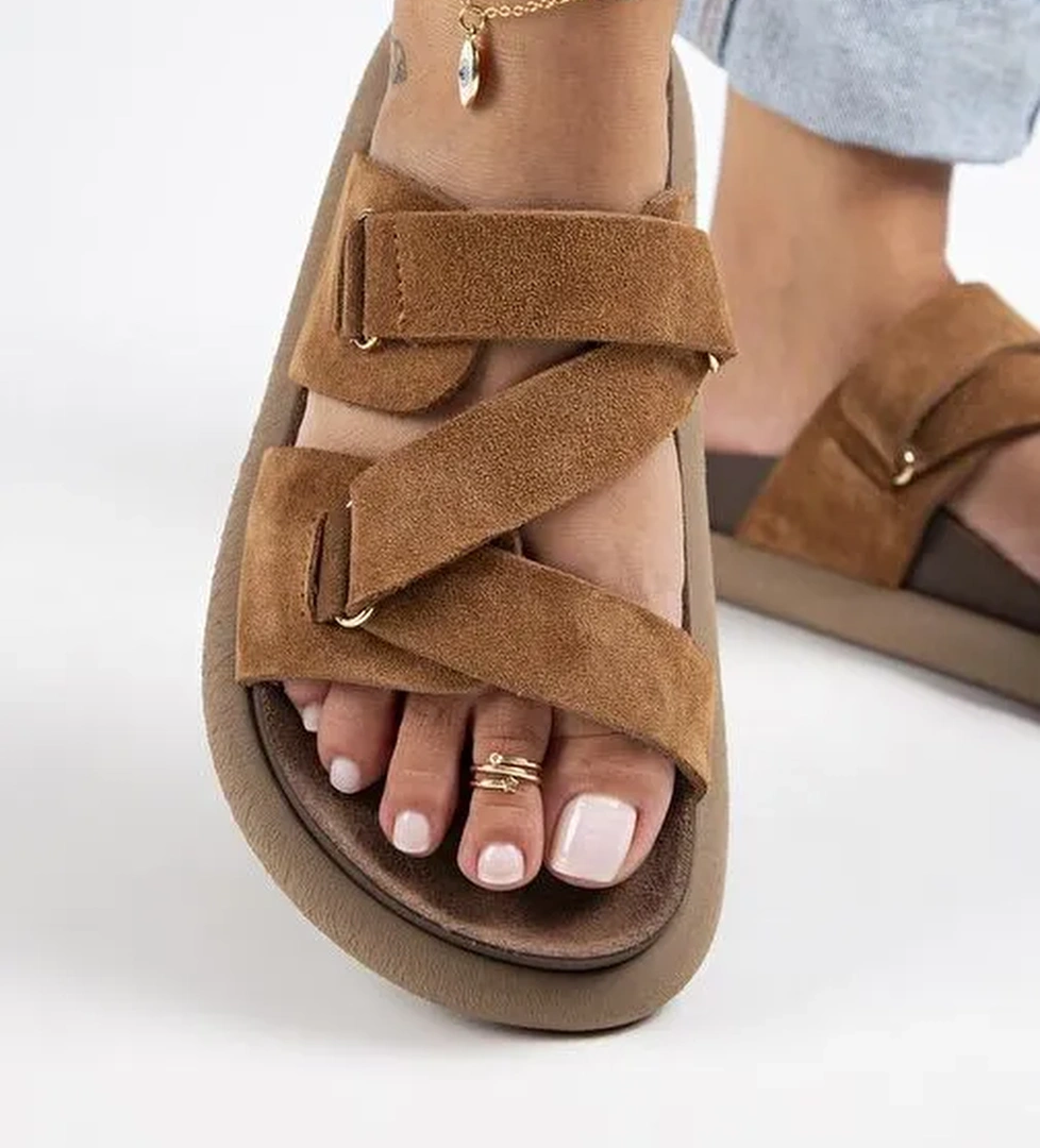 Manijero Taba Kadın Süet Terlik MNJ.131.03 - Görsel 1