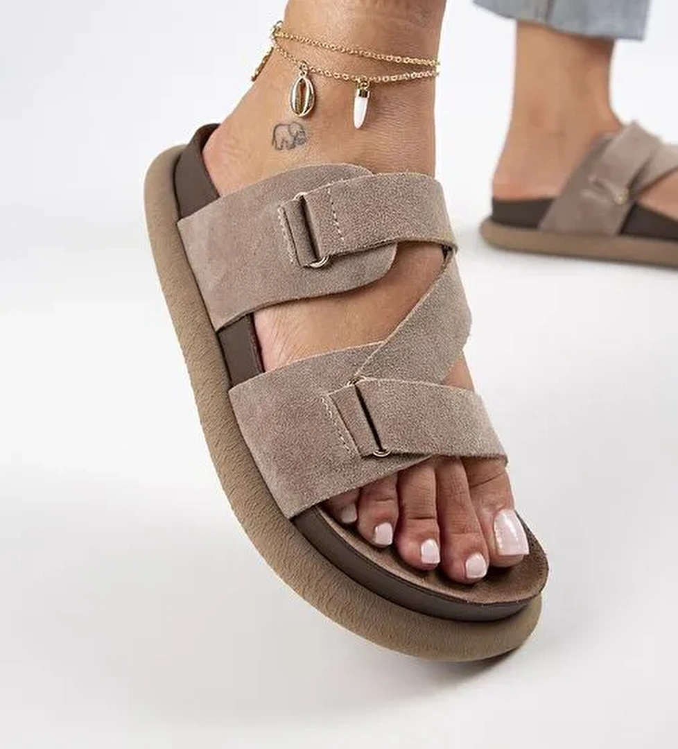 Manijero Vizon Kadın Süet Terlik MNJ.131.02 - Görsel 1