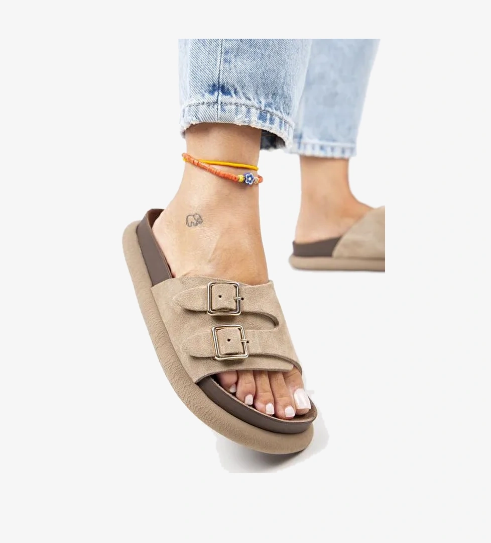 Manijero Vizon Kadın Süet Terlik MNJ.132.02 - Görsel 1