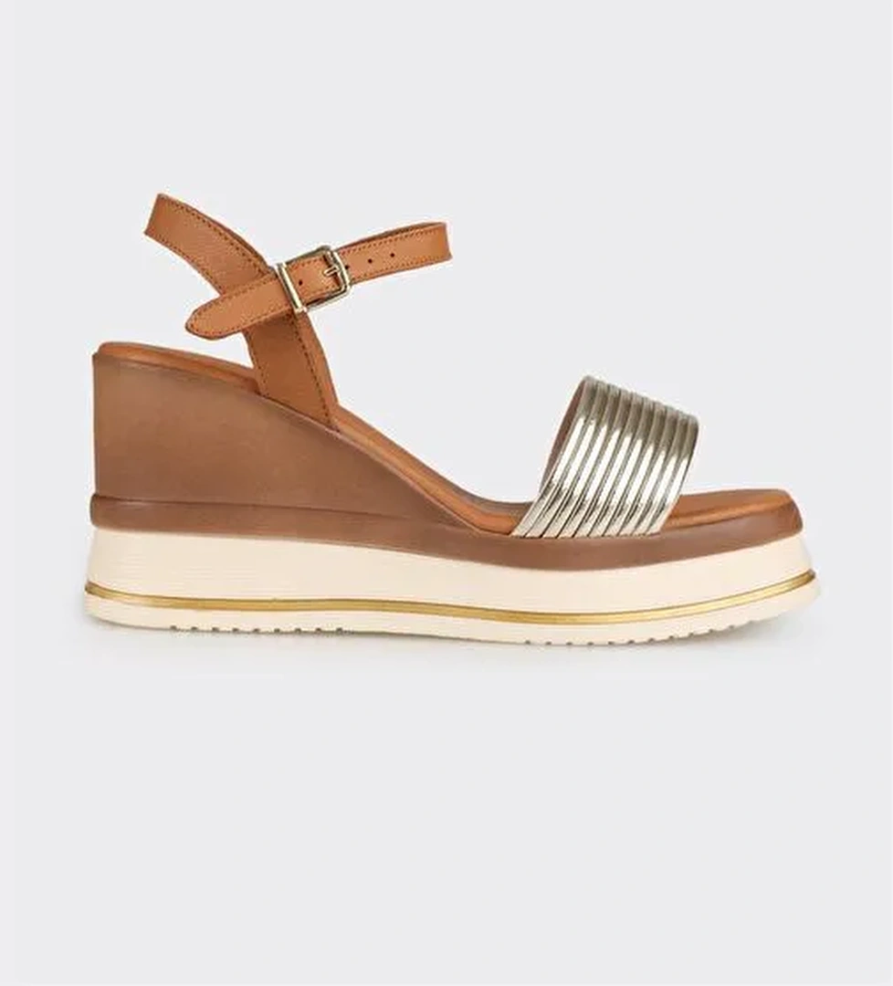 Taba Kadın Dolgu Topuk Sandalet - Görsel 1