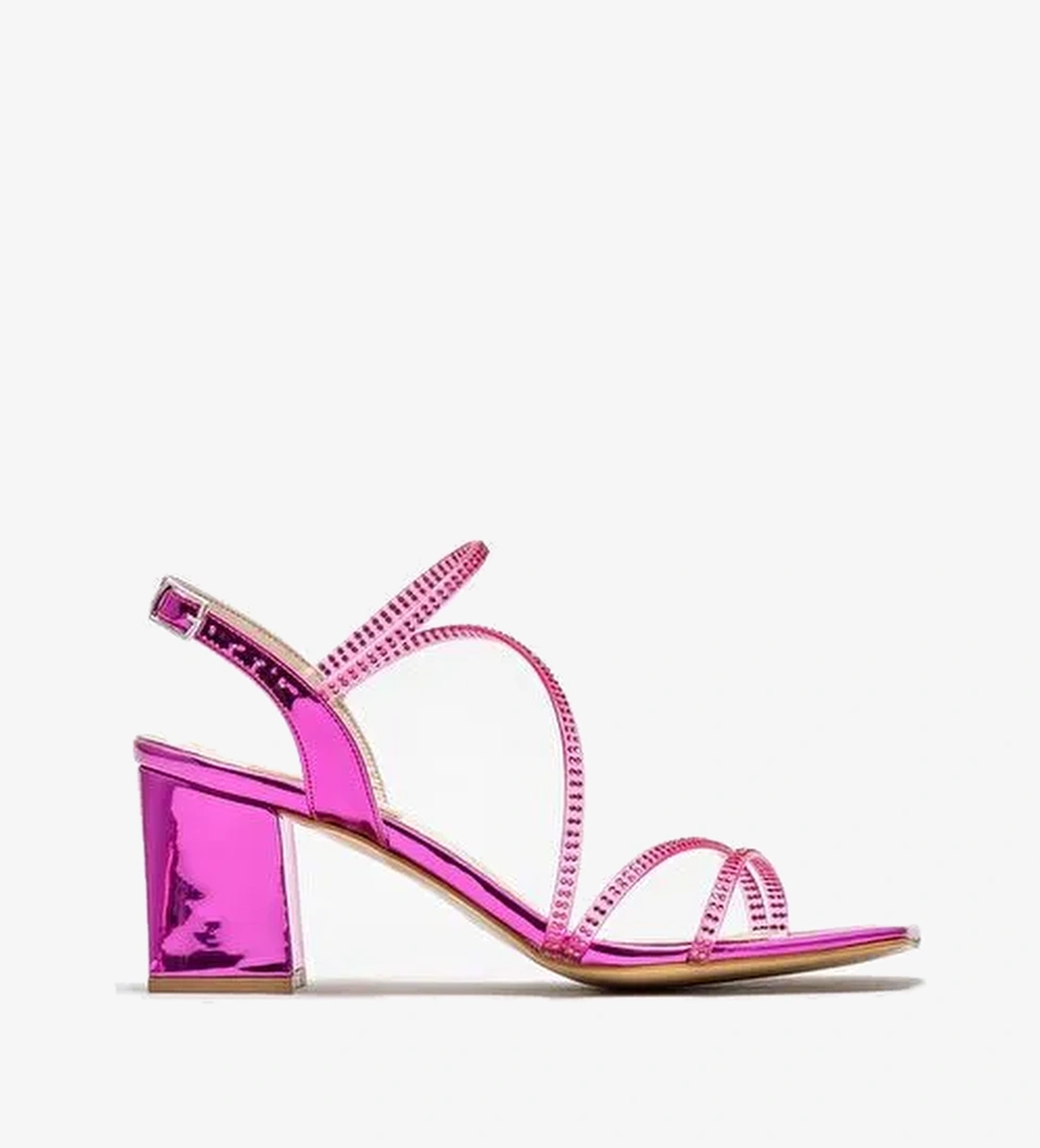 Elle Fuşya Kadın Deri Topuklu Sandalet REJNA - Görsel 1
