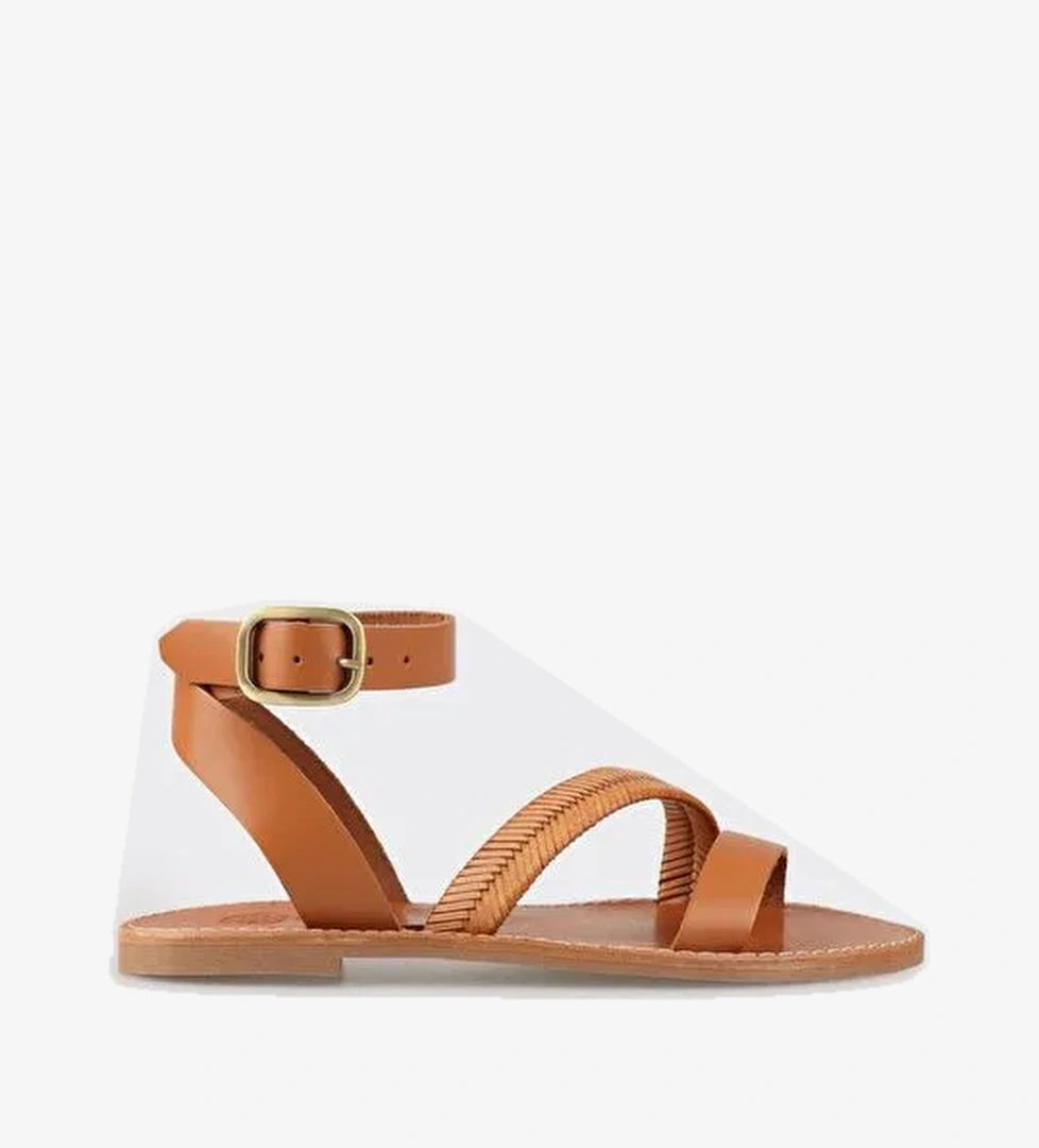 Taba Deri Kadın Sandalet - Görsel 1