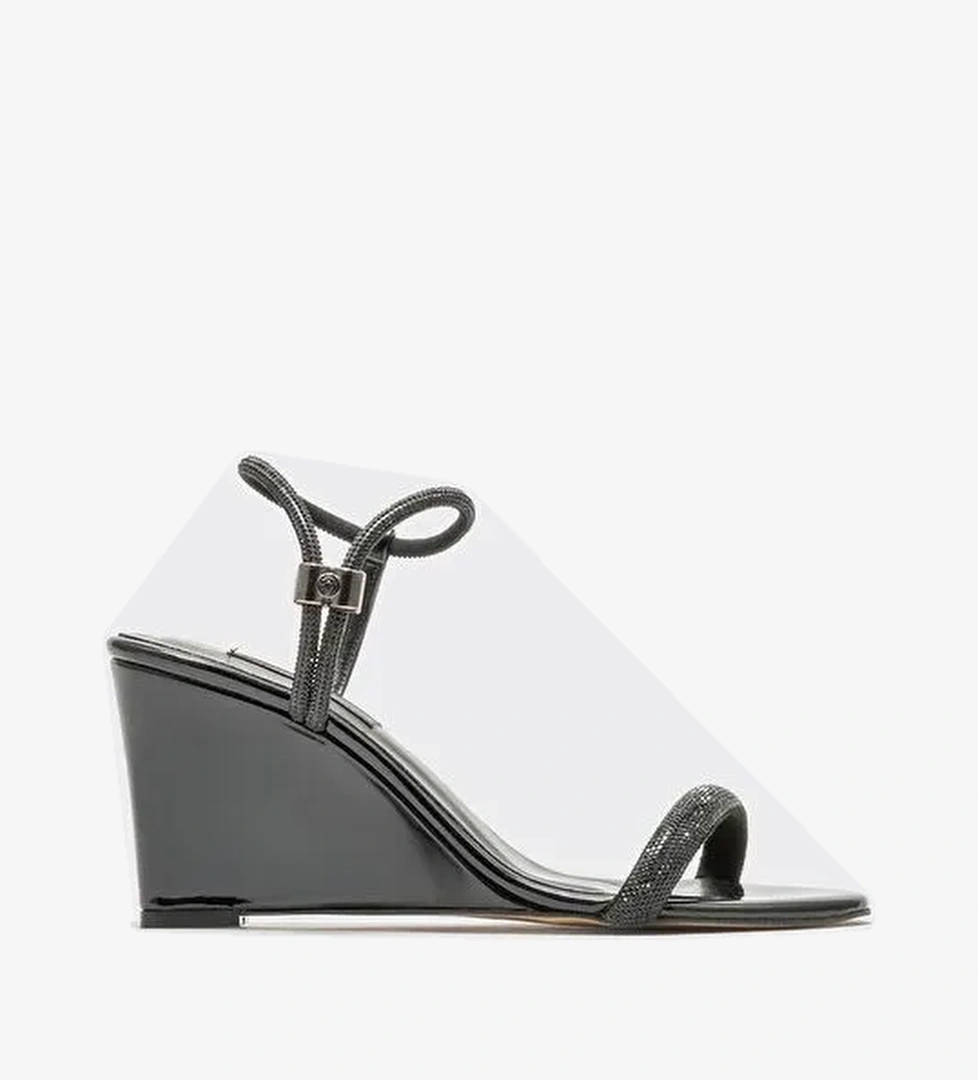 Siyah Kadın Topuklu Sandalet - Görsel 1