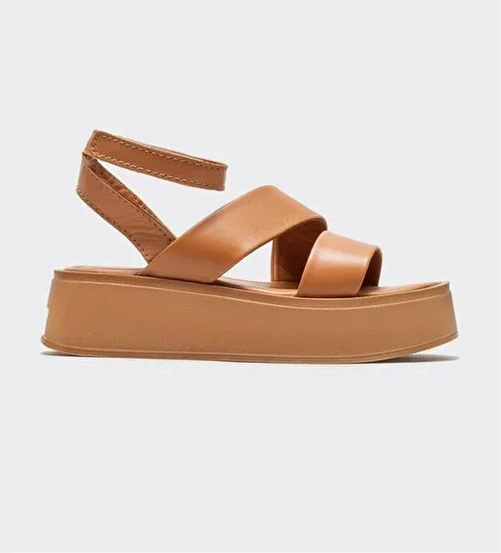 Elle Siyah Kadın Deri Dolgu Topuk Sandalet MELCHIE - Görsel 1