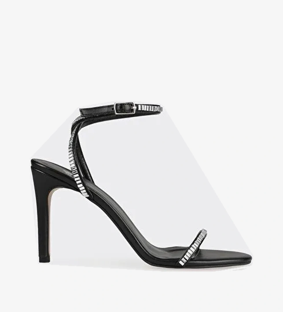 Siyah Kadın Topuklu Sandalet - Görsel 1