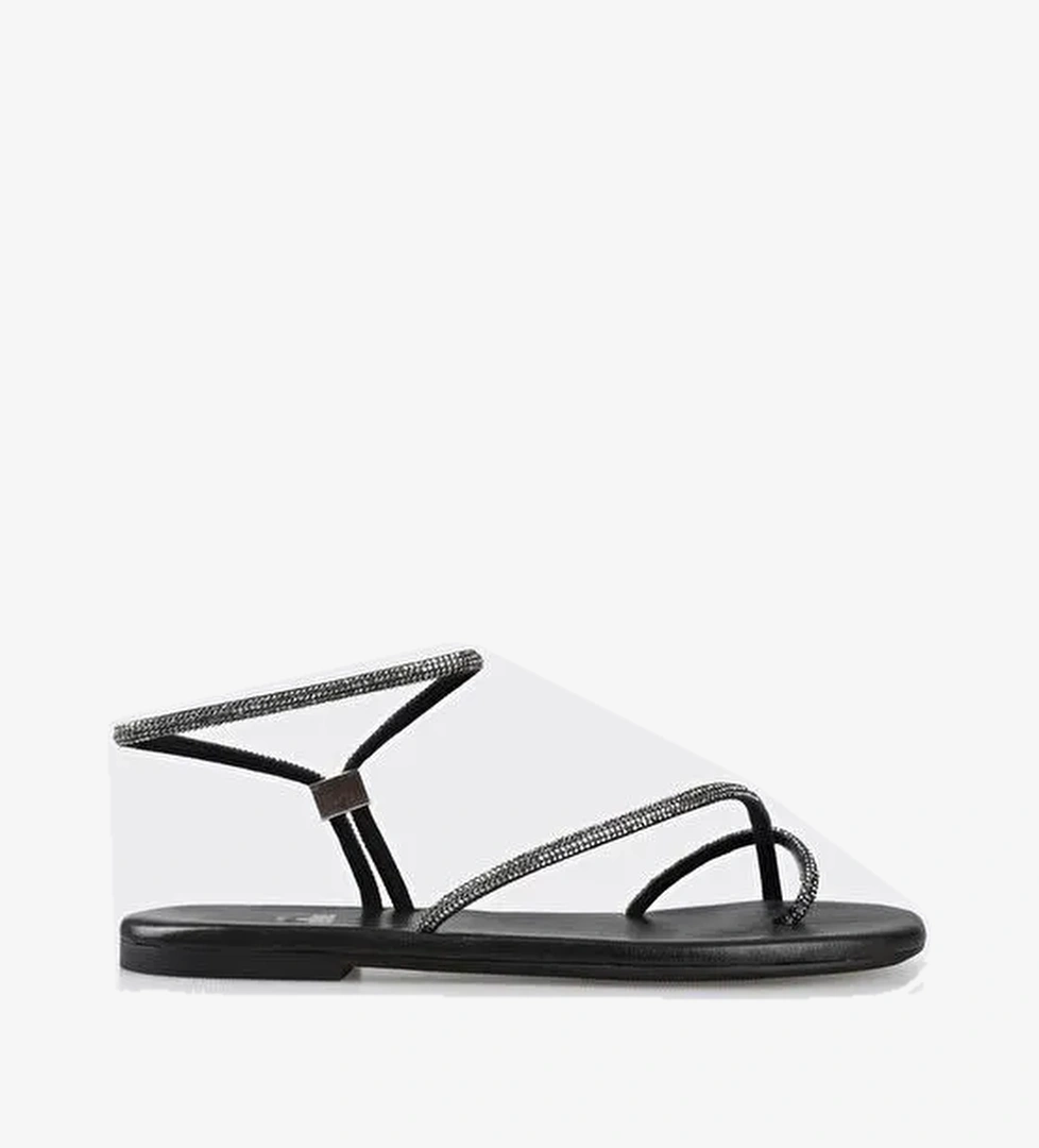 Siyah Kadın Parmak Arası Sandalet - Görsel 1