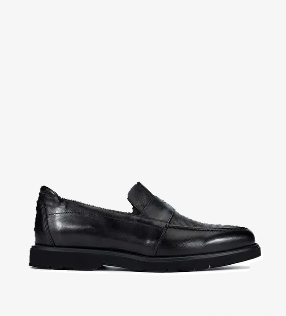 Tamer Tanca Lacivert Erkek Deri Loafer 698 1146-1 ERK AYK Y24 - Görsel 1