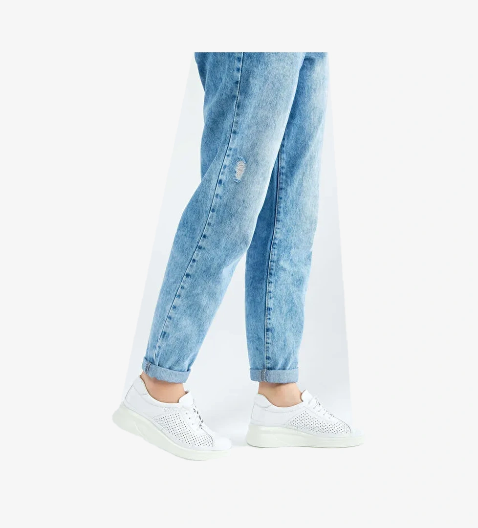 Tamer Tanca Kadın Hakiki Deri Beyaz Comfort Ayakkabı - Görsel 1