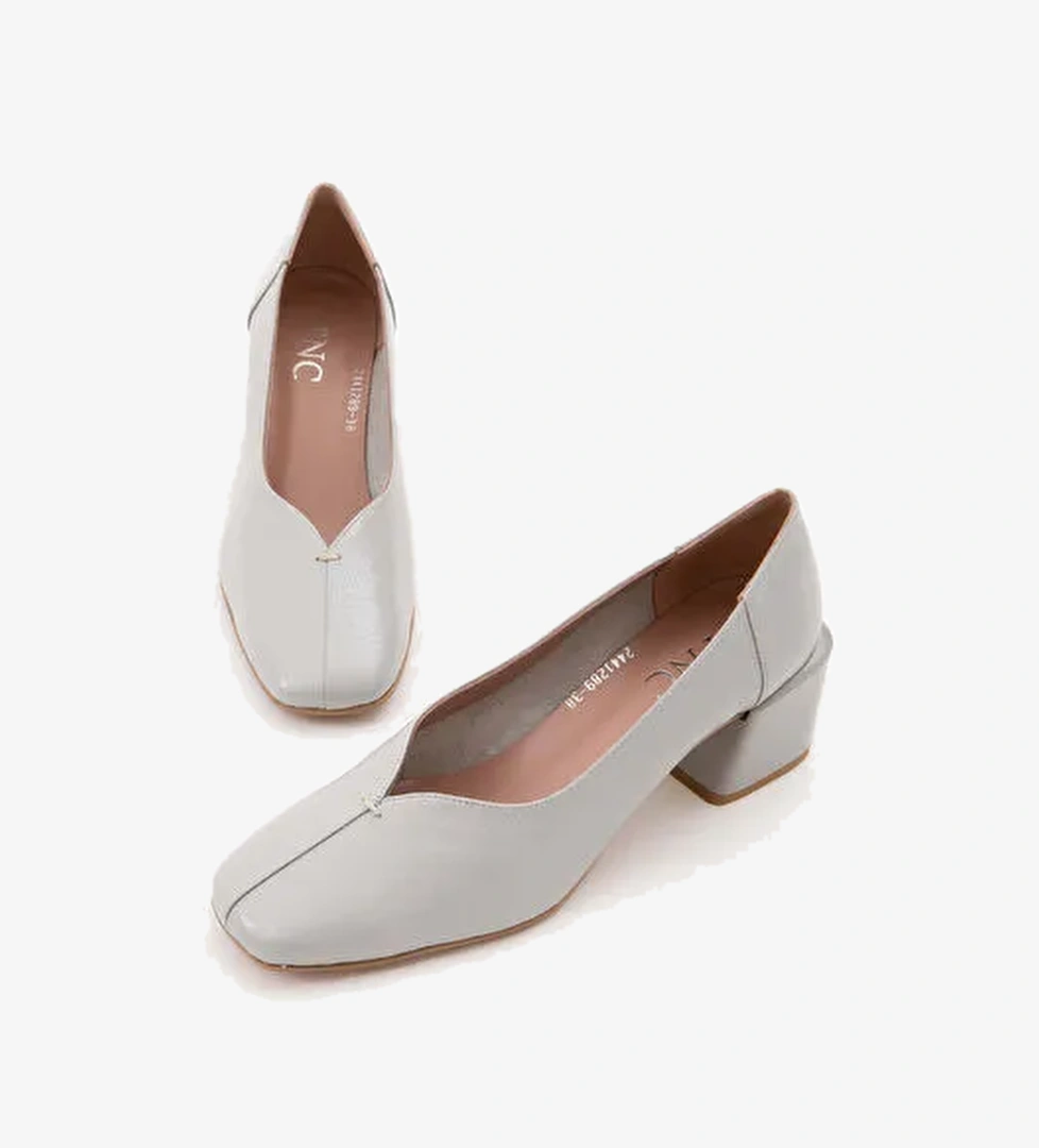 Tamer Tanca Kadın Hakiki Deri Gri Rugan GOVA Ayakkabı - Görsel 1