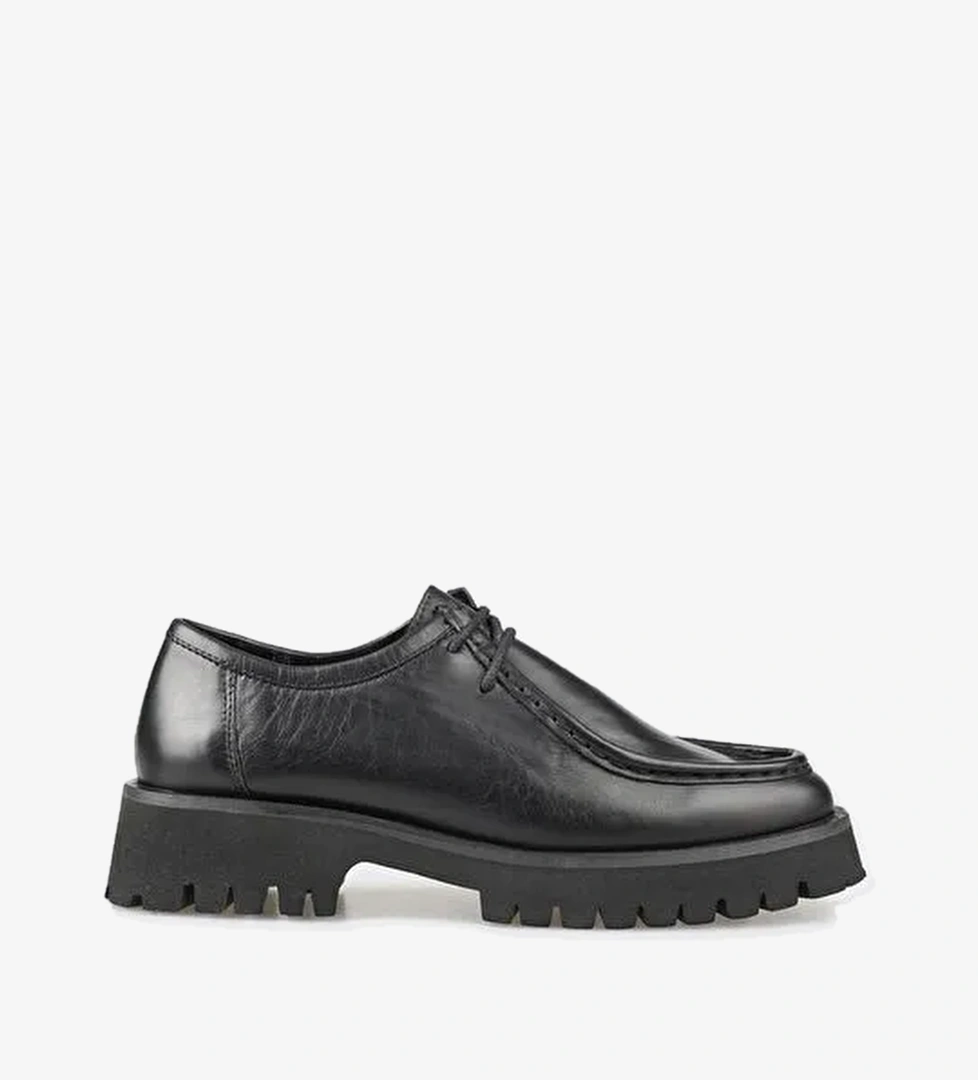 Elle Siyah Kadın Deri Günlük Ayakkabı CAVALCA - Görsel 1