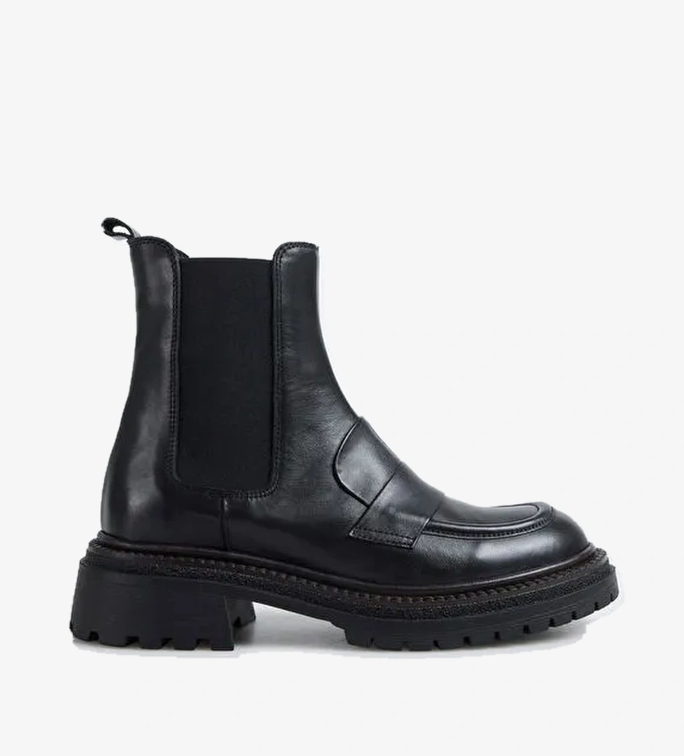 Fabrika Siyah Kadın Deri Bot D-DRINA