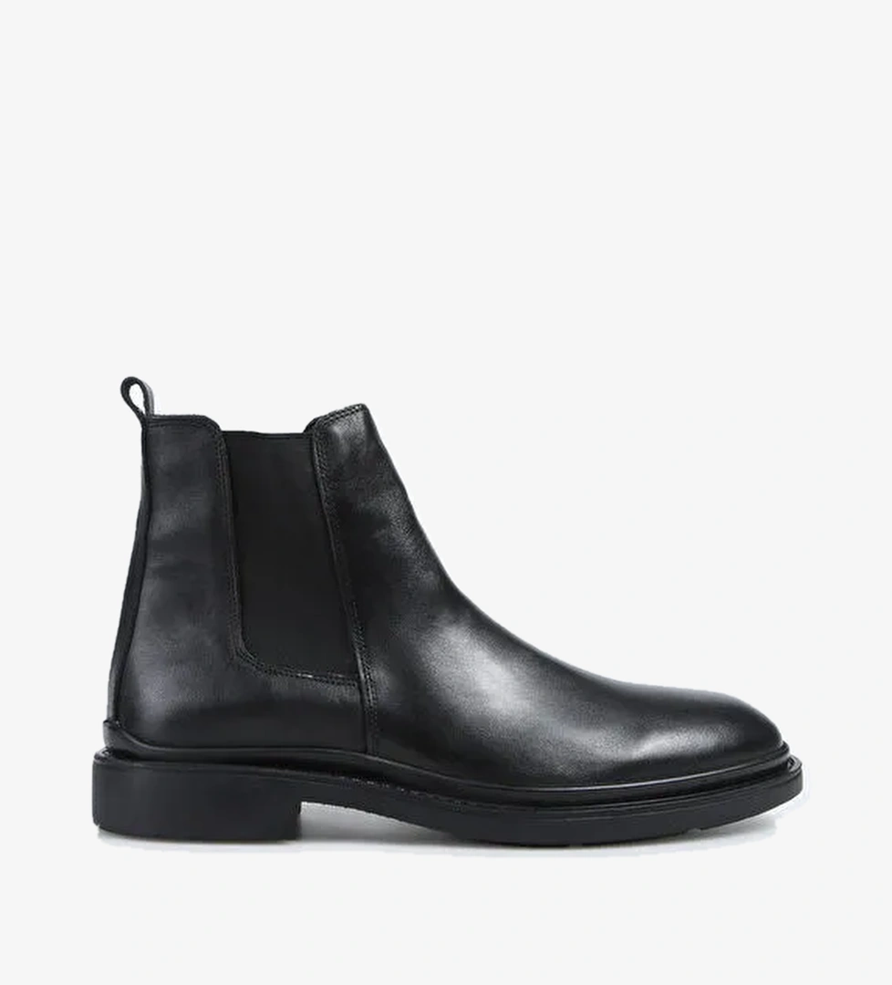 F By Fabrika Siyah Erkek Deri Bot KEVIN