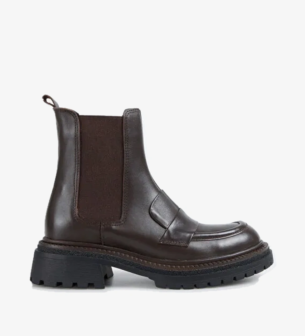 Fabrika Kahverengi Kadın Deri Bot D-DRINA