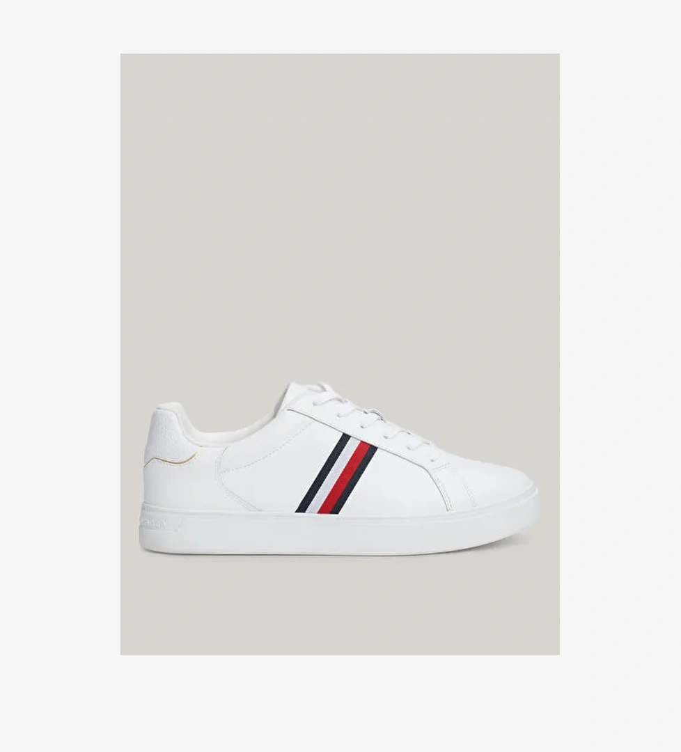 Tommy Hilfiger Tommy Hilfiger Beyaz-Kırmızı-Mavi Kadın Deri Sneaker FW0FW08001YBS model görseli