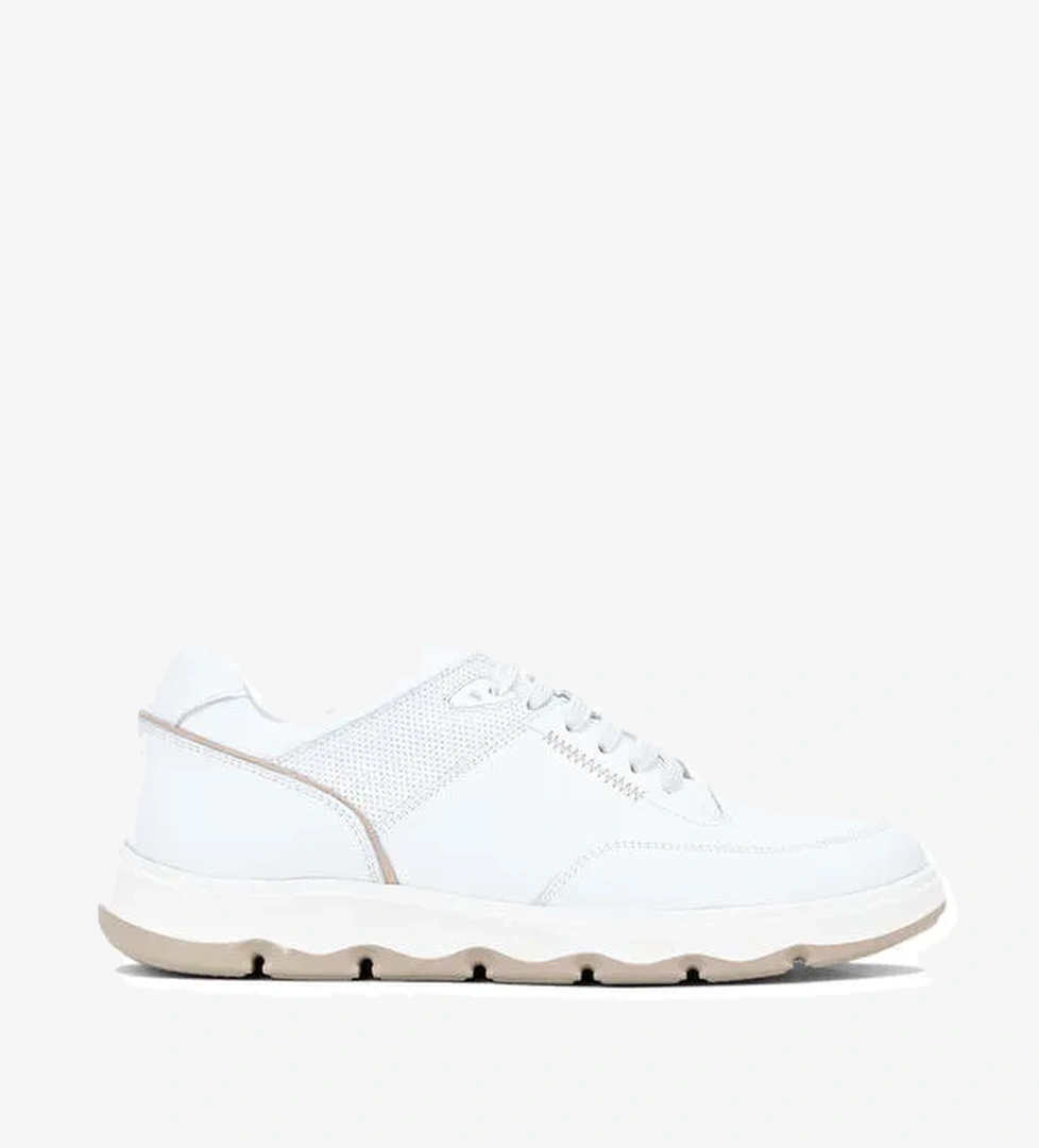 Tamer Tanca Erkek Hakiki Deri Beyaz Casual Ayakkabı - Görsel 1